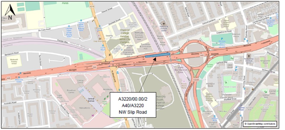 A40 Westway North west off slip road closure from 22 00 Sat 12